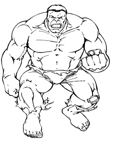 Angry Hulk  Coloring Page